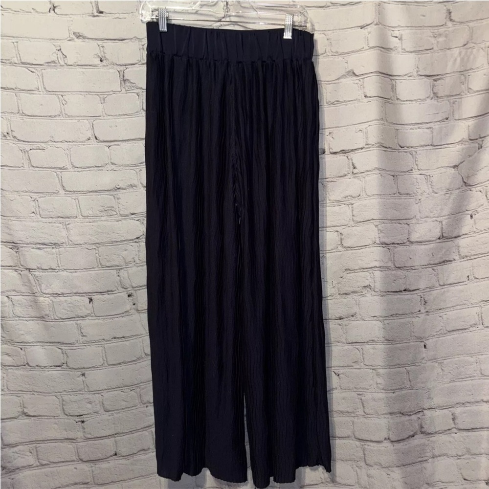 Anthropologie Delano Knit Wide Leg Pants Pull-On Blue Wavy Women’s Size XS - Picture 6 of 7